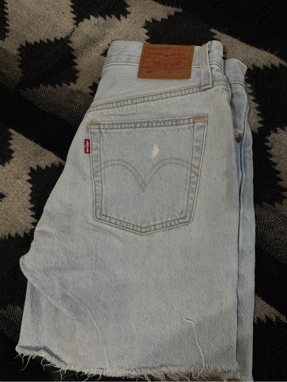 Levi's Light Blue Denim Cutoff Shorts with Frayed Hem
